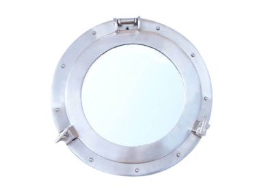 Brushed Nickel Deluxe Class Decorative Ship Porthole Window 12
