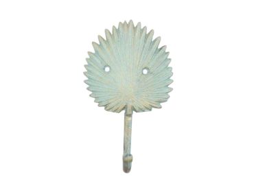 Antique Seaworn Bronze Cast Iron Wall Mounted Decorative Metal Palm Frond Hook 7