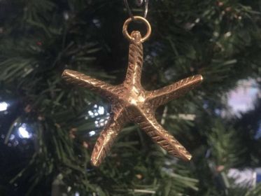 Solid Brass Starfish Christmas Ornament 4