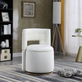 360Â° Swivel Accent Chair with Storage Function, Velvet Curved Chair with Gold Metal Base for Living Room, Nursery, Bedroom [Video]