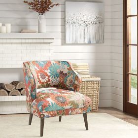 The Madison Park Cody Open Back Accent Chair offers a unique modern update to your living room