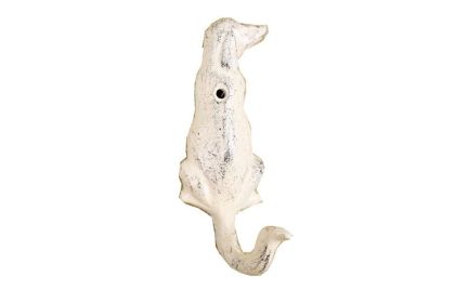 Whitewashed Cast Iron Dog Hook 6